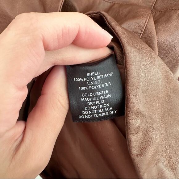 I AM GIA Carlina Faux Leather Blazer Jacket Brown Small - Picture 6 of 7